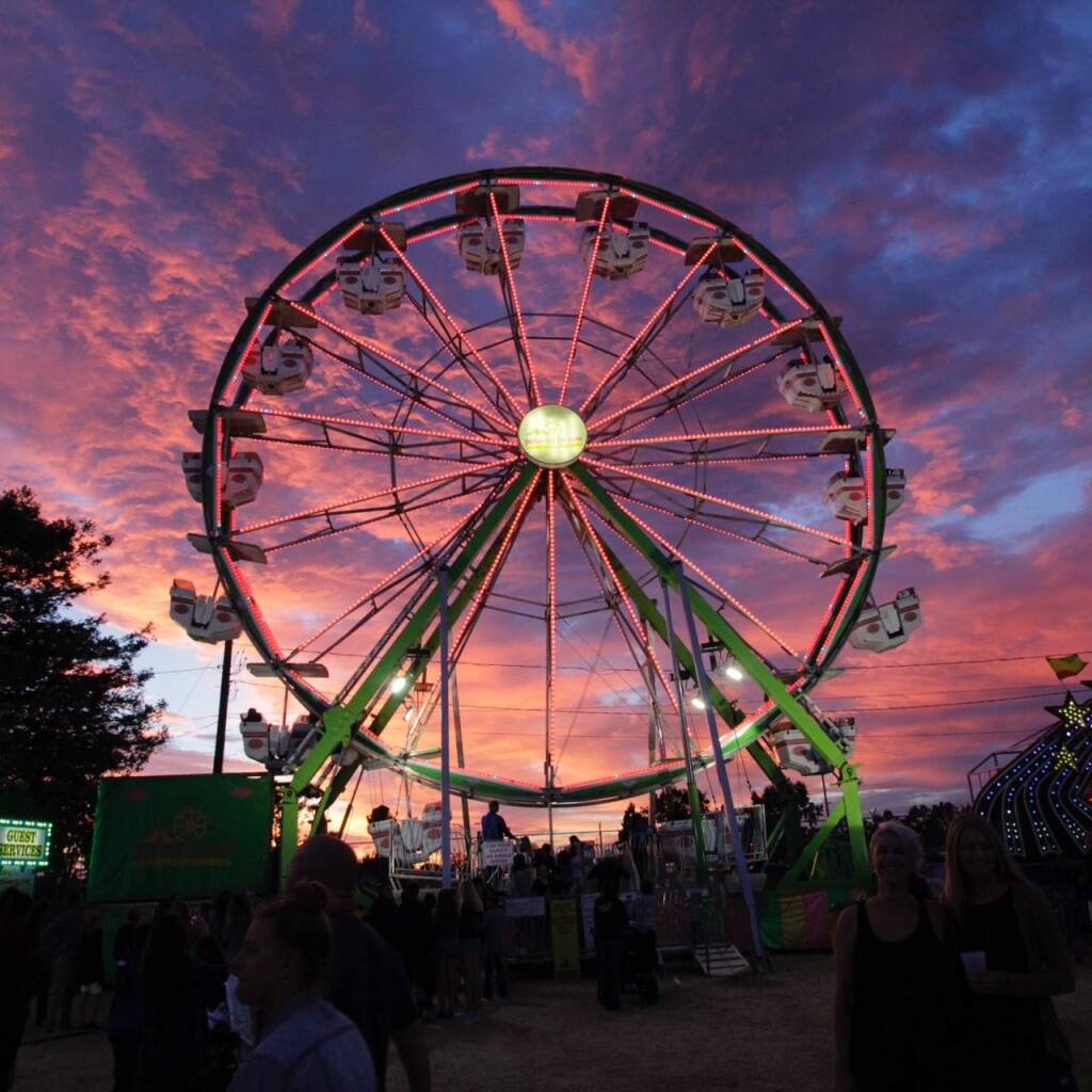 This sunset photo of a ferris wheel was taken at the Sonoma-Marin Fair in June 2019. (JIM JOHNSON/FOR THE PETALUMA ARGUS COURIER)