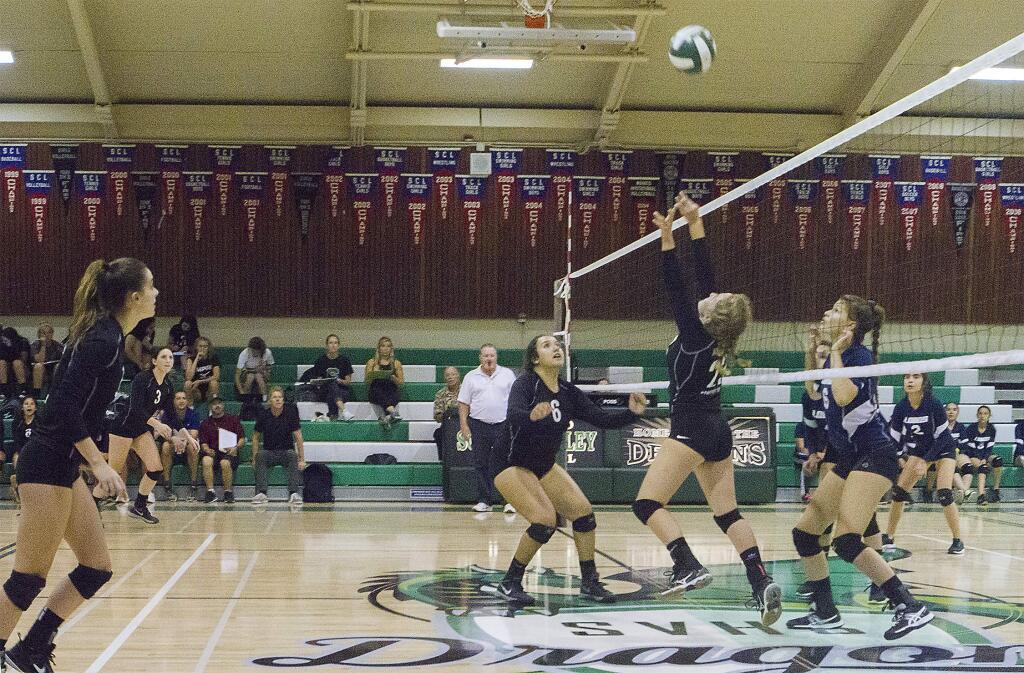 Robbi Pengelly/Index-TribuneThe Sonoma Valley High Lady Dragon spikers made quick work of Elsie Allen on Tuesday, winning in three straight sets.