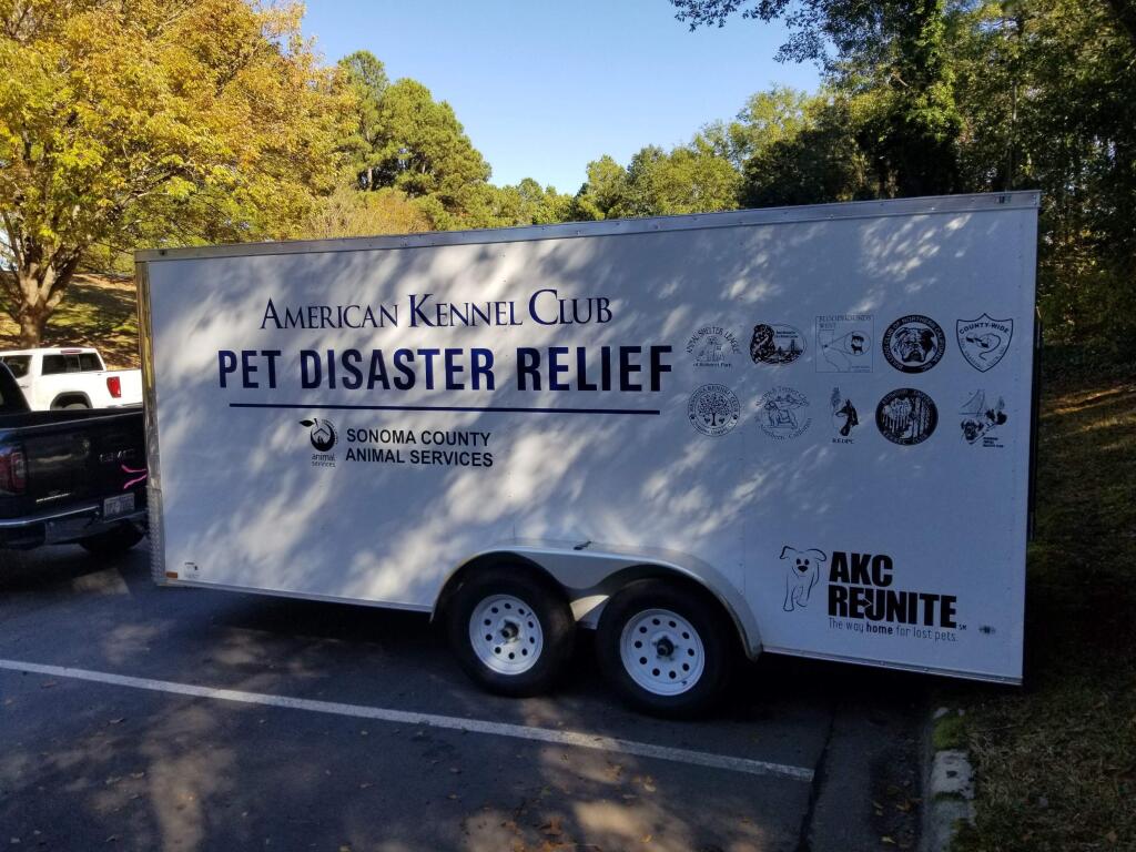 Sonoma County has a disaster relief trailer for pets.