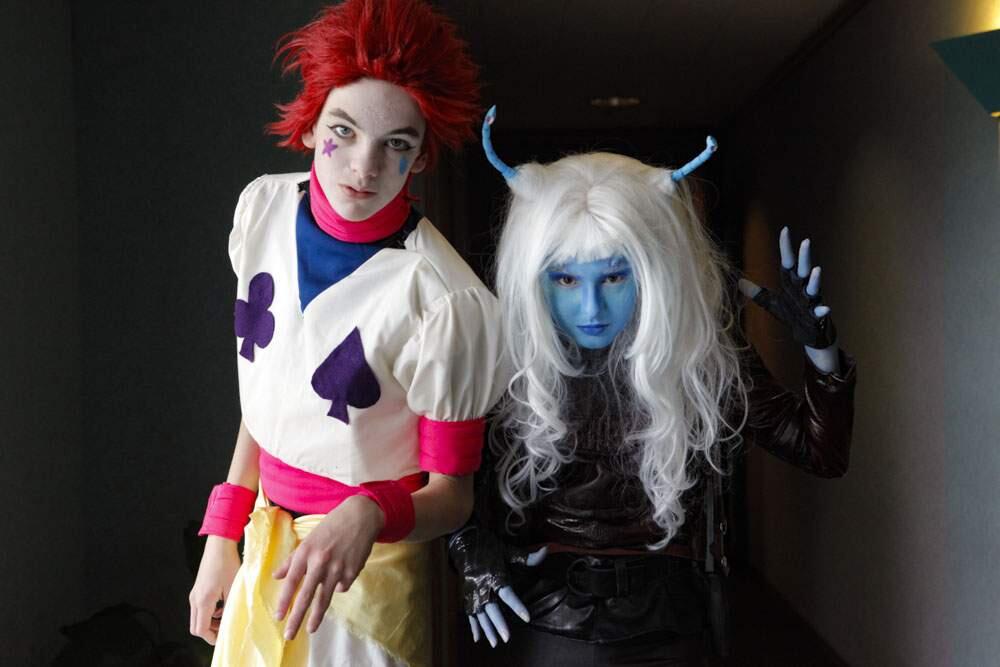 Leo Galbraith, 13 of Sebastapol ('Hisoka Morrow') poses with Gwendolyn Phair, 14 ('Andorian from Star Trek') during the 4th annual Lumacon at the Community Center in Lucchesi Park.(CRISSY PASCUAL/ARGUS-COURIER STAFF)