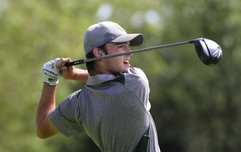 Maria Carrillo sophomore Jake Eastman shot an 82, the second-best score by the golfers from Sonoma County in the NCS Tournament of Champions at Antioch. (Christopher Chung / The Press Democrat)