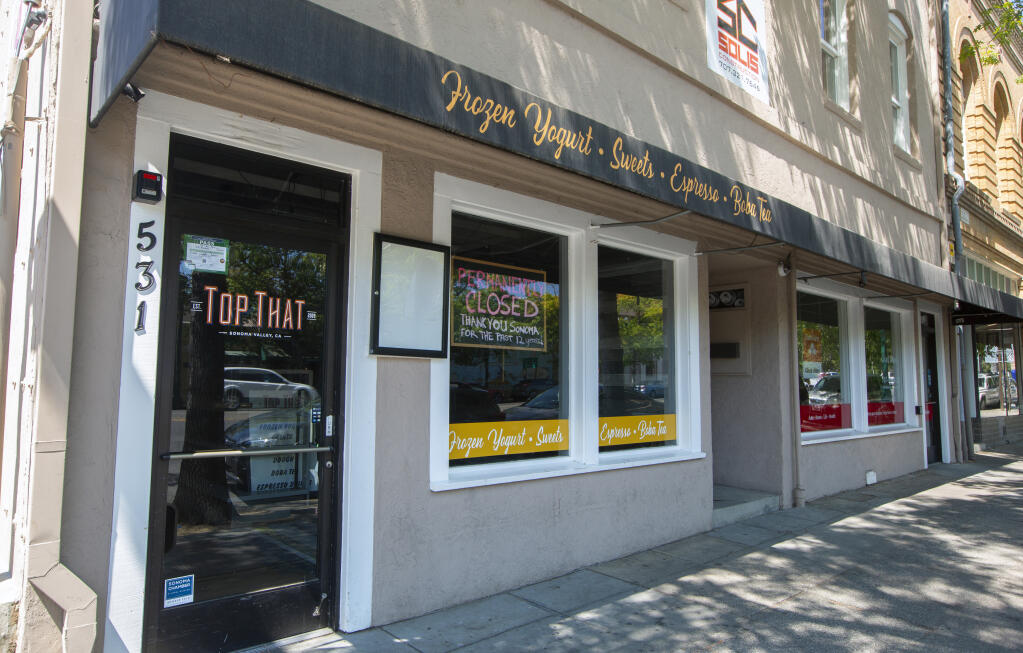 The Top That Frozen Yogurt shop on Broadway closed its doors permanently on Wednesday, Aug. 25, 2021. (Photo by Robbi Pengelly/Index-Tribune)
