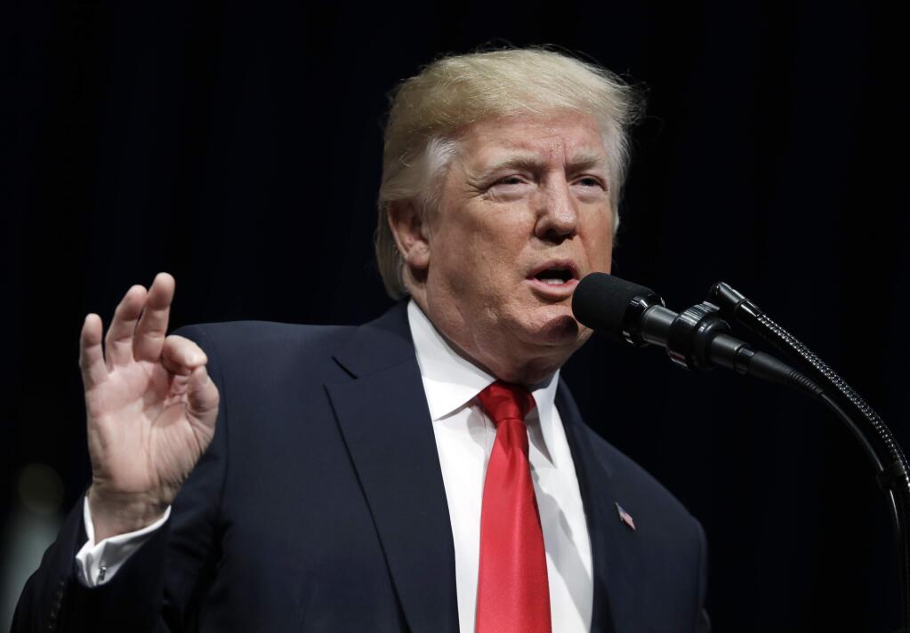 President Donald Trump speaks during the FBI National Academy graduation ceremony, Friday, Dec. 15, 2017, in Quantico, Va. “The President of the United States has your back 100 percent,” Trump told graduates, saying law enforcement officers need to be supported. “I will fight for you and I will never, ever, let you down.” (AP Photo/Evan Vucci)