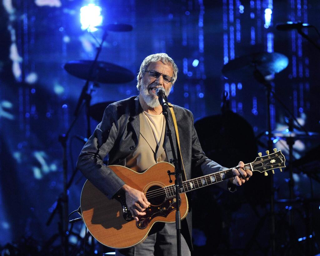 In this April 10, 2014 file photo, Hall of Fame Inductee Cat Stevens performs at the 2014 Rock and Roll Hall of Fame Induction Ceremony in New York. (Photo by Charles Sykes/Invision/AP, File)