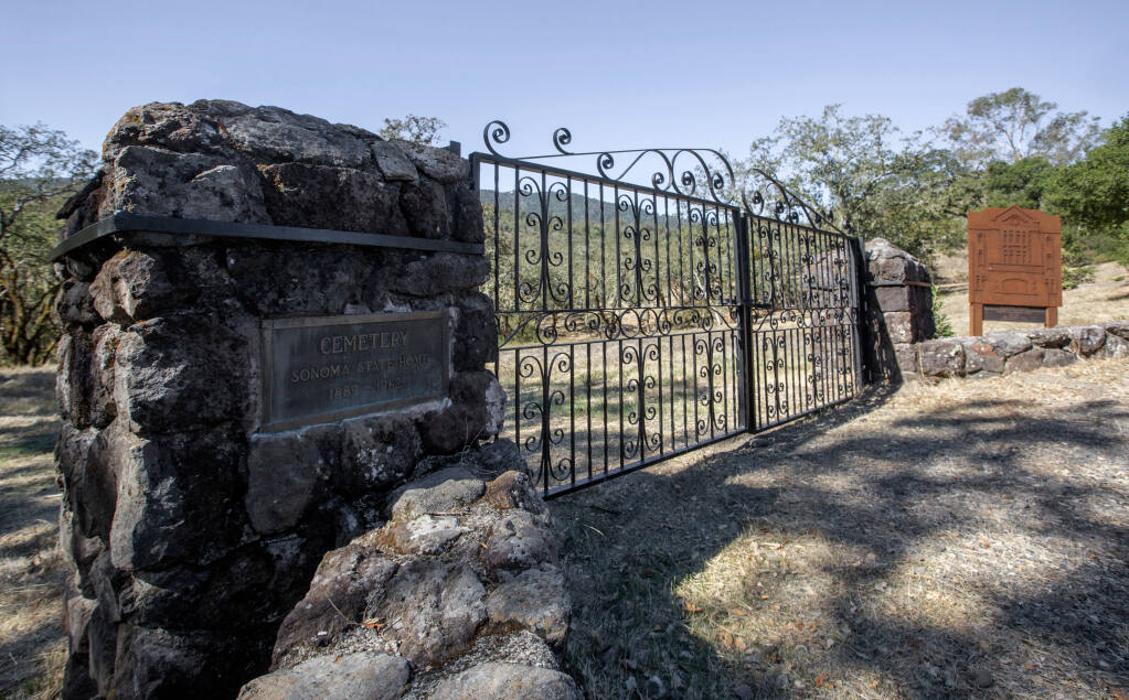 Gates to the Eldridge Cemetery on the grounds of the Sonoma Developmental Center on Wednesday, Sept. 28, 2022. (Robbi Pengelly/Index-Tribune)