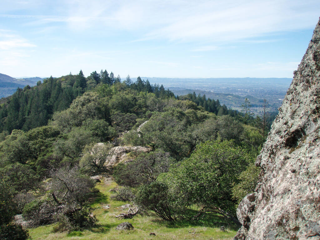 View to the west from The Spire, high point on the Lawson Trail on Hood Mountain over Sonoma Valley. (Courtesy of Sonoma County Parks)