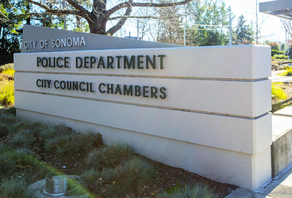 The City Council Chambers and Sonoma Police Department share a common building on First Street West. (Photo by Robbi Pengelly/Index-Tribune)