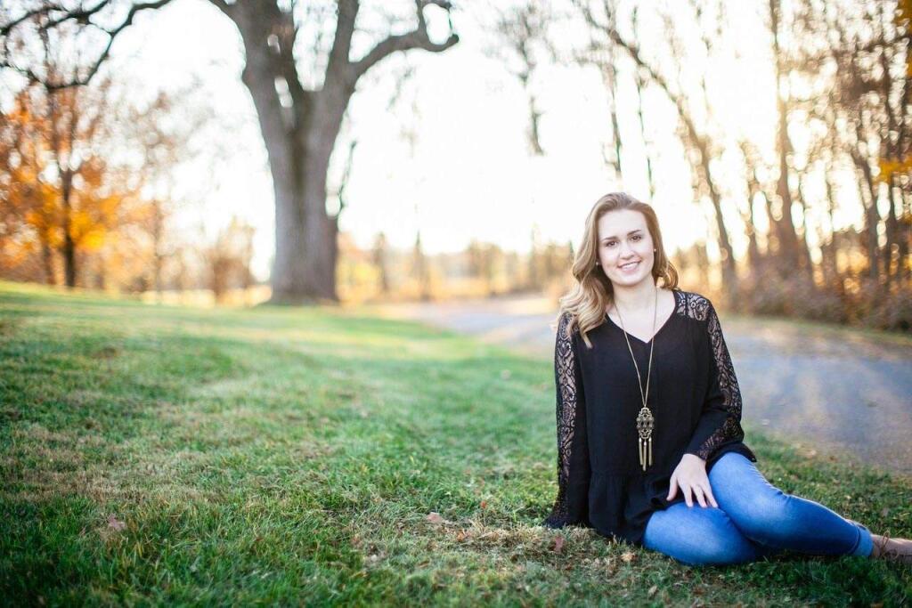 Maddi Runkles, a senior at Heritage Academy, small private Christian school in Hagerstown, Maryland, won't be allowed to walk during the school's graduation ceremony because she is pregnant. She has a 4.0 average, played on the soccer team and served as president of the student council. (JESSICA KLICK / Washington Post)