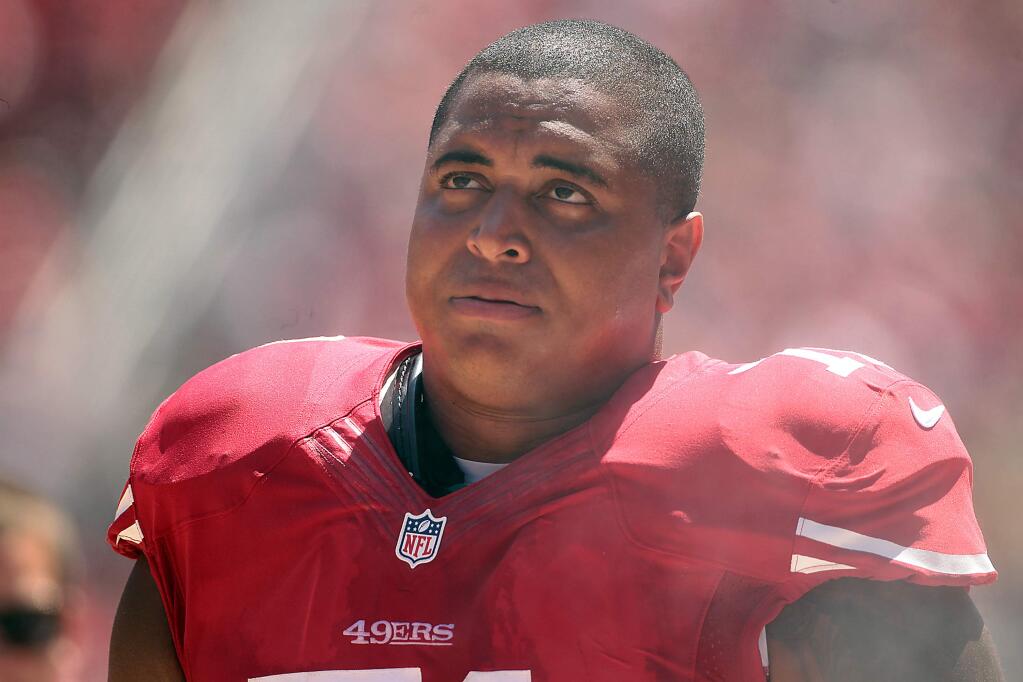 San Francisco 49ers' Jonathan Martin during a preseason game against the San Diego Chargers on Aug. 24, 2014. (JOHN BURGESS/ PD FILE)
