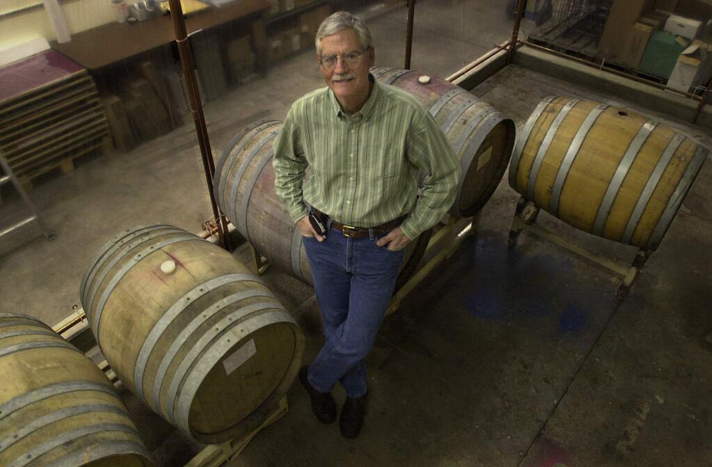 Bill Reading stands in the barrell room of Sonoma Valley Portworks at Foundry Wharf in Petaluma. File photo.