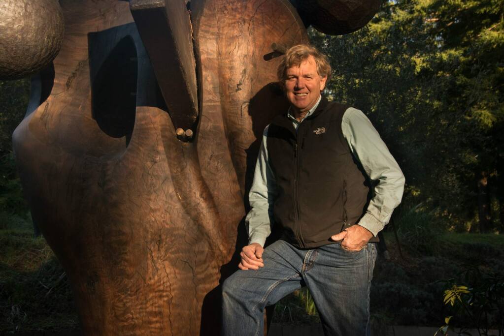 File: Giant works by Sonoma County wood artist Bruce Johnson will be on display at the new outdoor sculpture garden of the Wells Fargo Center for the Arts in Santa Rosa when in opens to the public on June 6, 2015. (Courtesy of Bruce Johnson)