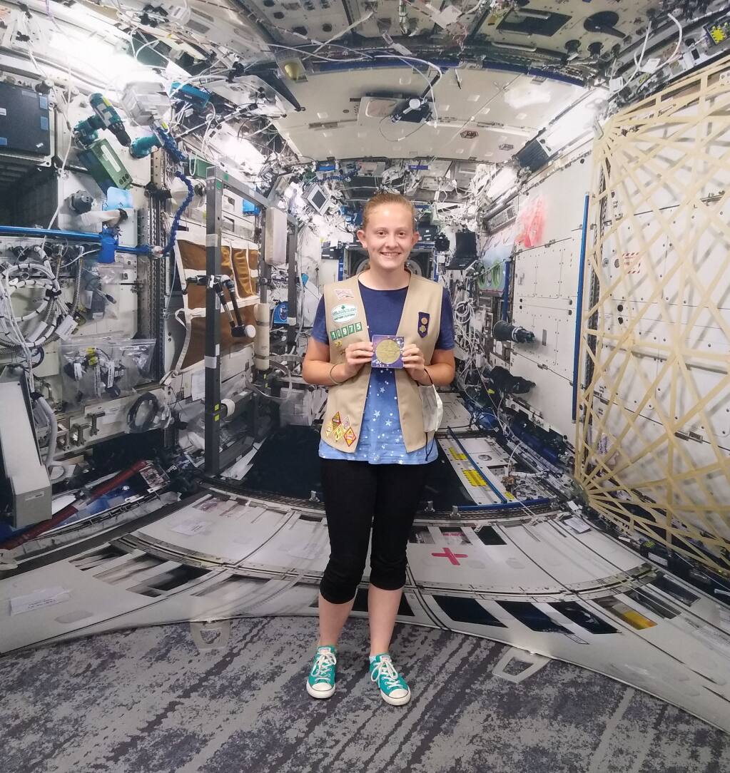 Petaluma resident Emily Bendzick was among 21 winners of a Girl Scout competition that sent her science experiment into space (COURTESY KIRSTEN BENDZICK)