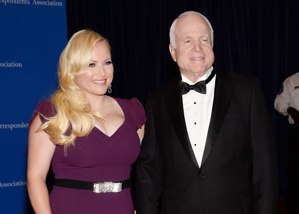 FILE - In this May 3, 2014 file photo, Meghan McCain, and Sen. John McCain attend the White House Correspondents' Association Dinner in Washington. (Photo by Evan Agostini/Invision/AP, File)