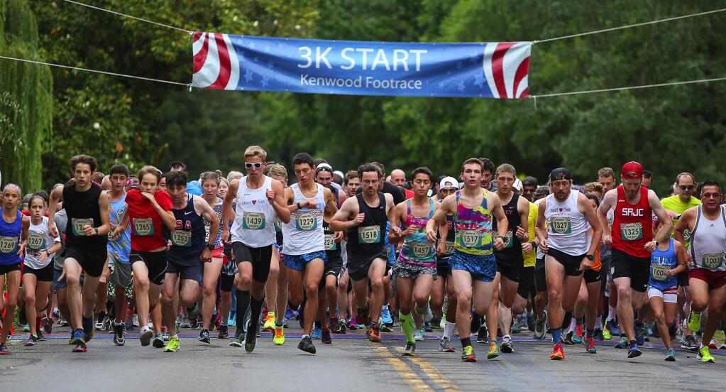 For the first time since 2019, the Kenwood Footrace returns July 4. (Christopher Chung/ The Press Democrat, 2016)
