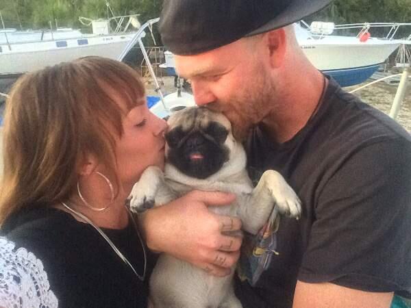Nikki Walsh and Tanner Broadwell and their pet pug. (GOFUNDME/NEW-SAILING-LIFE)