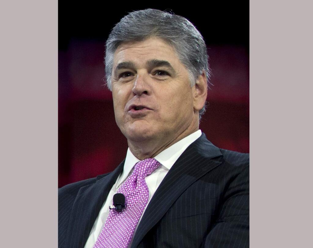 FILE - In this March 4, 2016 file photo, Sean Hannity of Fox News appears at the Conservative Political Action Conference (CPAC) in National Harbor, Md. Fox News says it has removed from its website a speculative story about the 2016 murder of Democratic National Committee employee Seth Rich because it 'was not initially subjected to the high degree of editorial scrutiny we require for all our reporting.' The network had no other comment beyond the published statement on Tuesday, May 23, 2017. It also made no mention of Sean Hannity, who has done stories about the case on his prime-time television show. (AP Photo/Carolyn Kaster, File)