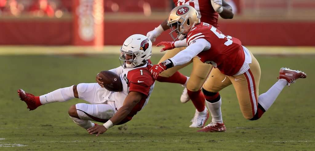 Pass-rush specialist Dee Ford will be among the key players missing for the 49ers when they face Aaron Rodgers and NFC North-leading Green Bay. (Kent Porter / The Press Democrat)