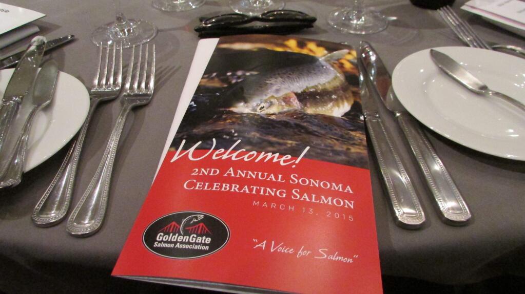 GGSA's Sonoma salmon dinner – 2015 menu shown above – swims into its fourth year next month.