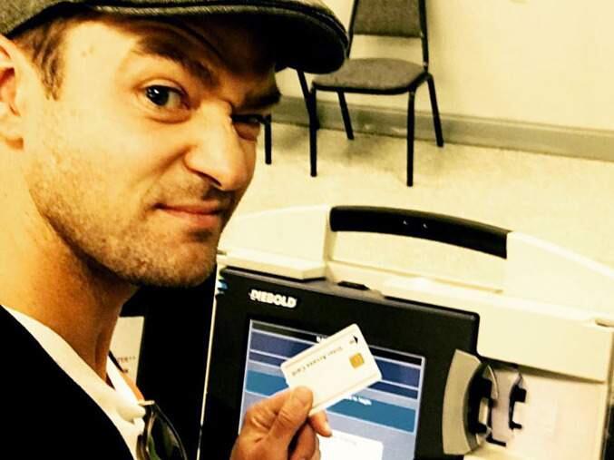 Justin Timberlake casts his vote in Tennessee on Monday, Oct. 24, 2016. (INSTAGRAM)
