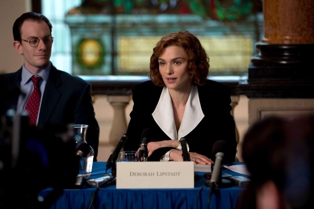 Deborah E. Lipstadt (Rachel Weisz) wages a legal battle for historical truth in 'Denial' against David Irving, who accused her of libel when she declared him a Holocaust denier. In the English legal system, the burden of proof is on the accused, therefore it was up to Lipstadt and her legal team to prove the essential truth that the Holocaust occurred. (Bleecker Street)