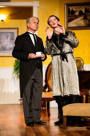 Jeeves (Randy St. Jean) and Bertie (Delaney Brumme) as the iconic characters from P.G. Wodehouse's classic stories.