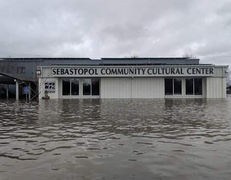 Flooding at the Sebastopol Community Cultural Center. (SEB.ORG)