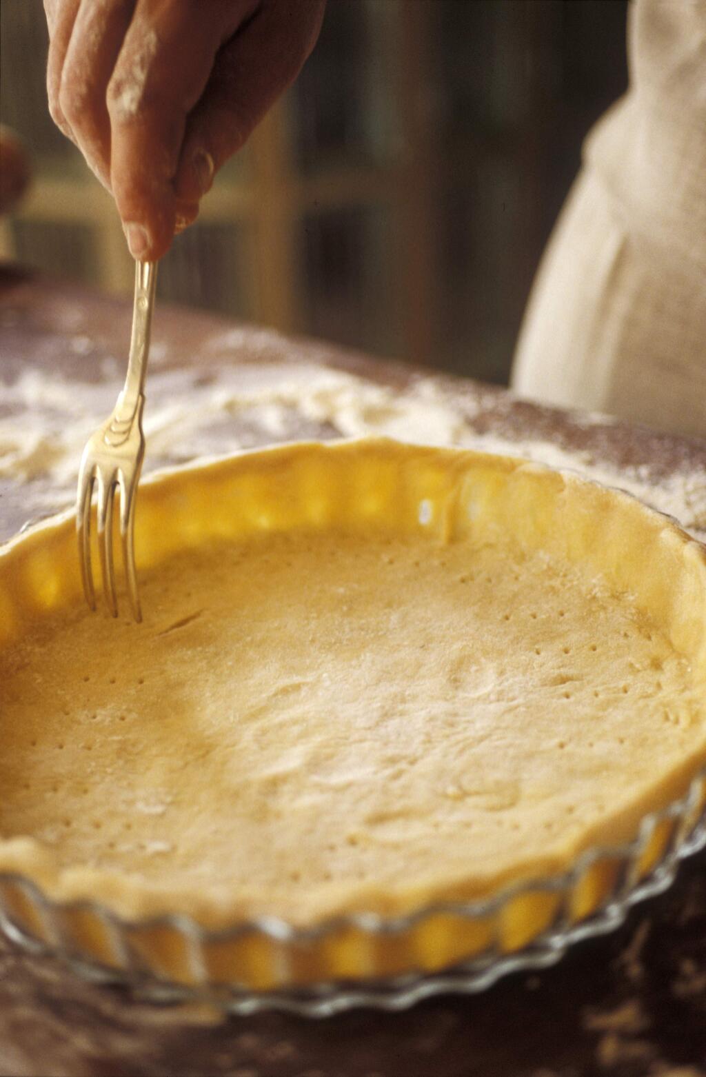 Shortcrust pastry (pâte brisée) is a type of pastry often used for the base of a tart, quiche or pie. (Foodpictures)