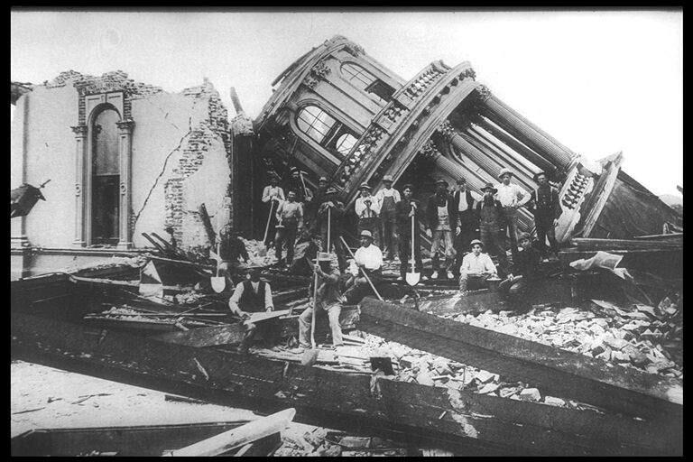Santa Rosa's City Hall building, along with much of downtown Santa Rosa, lay in ruins after the historic earthquake of April 18, 1906. (Courtesy of the Sonoma County History Museum)
