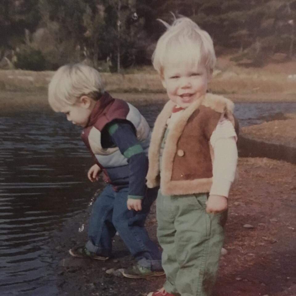 Josh Clark (right) as toddler with brother Damon. Damon was older by a little more than a year.