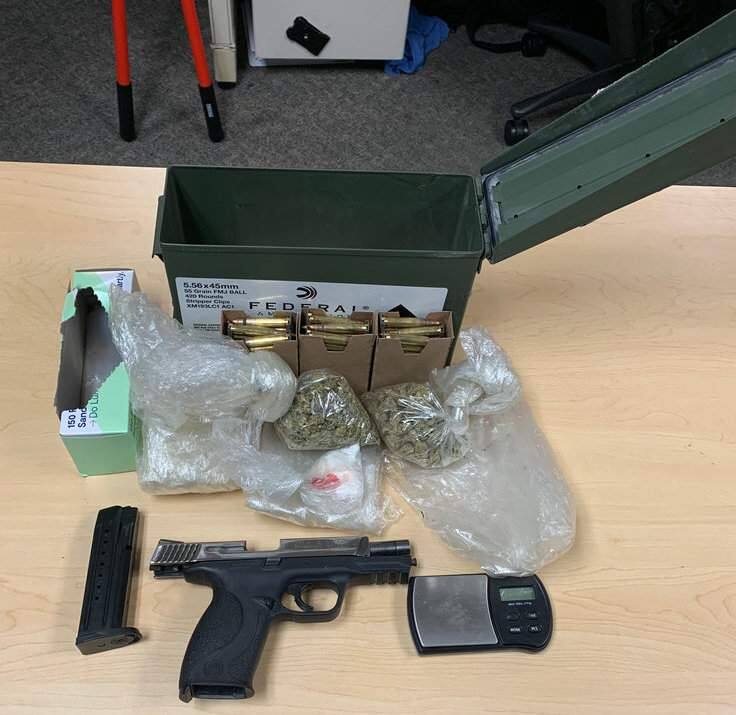 The handgun, cocaine and other items police found during a search of a 19-year-old's Santa Rosa home and vehicles, leading to his arrest on Wednesday, May 1, 2019. (SANTA ROSA POLICE DEPARTMENT)