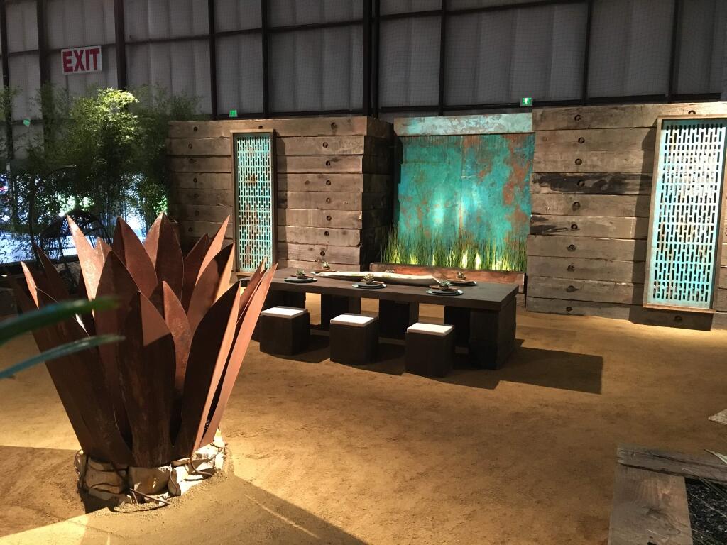 Healdsburg landscape designer and contractor Jake Moss took the top award for his “Ancient Modern” garden at the San Francisco Flower & Garden Show, running through the weekend at the San Mateo Event Center. This gallery shows his creating the garden with help from a crew of four over a two-day period, from empty space to completed landscape. (JAKE MOSS)