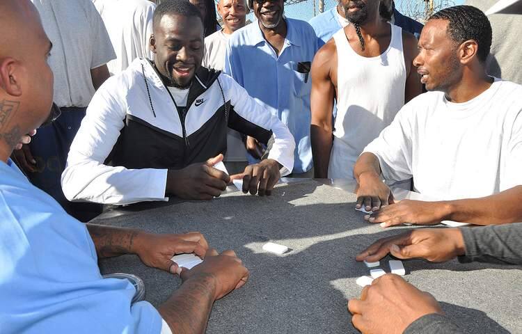 Warriors star Draymond Green visits with inmates at San Quentin State Prison on Saturday, Sept. 24, 2016. (WWW.NBA.COM)