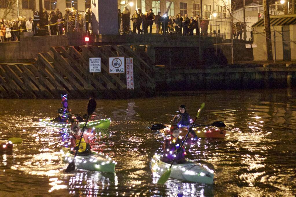 The Holiday Boat Parade held in the Petaluma Basin on December 9, 2017. JIM JOHNSON/ for the Argus Courier