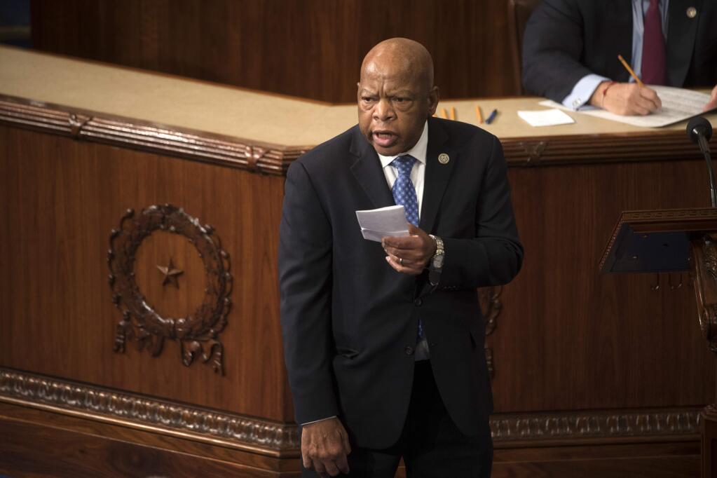 Rep. John Lewis, D-Ga., on the House floor this month. (STEPHEN CROWLEY / New York Times)