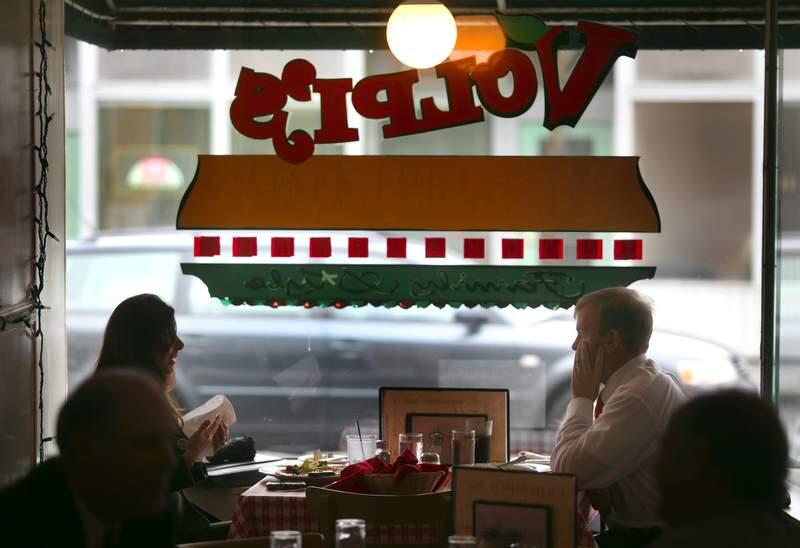 A favorite lunch and dinner spot, which fronts up Bodega Highway and East Washington, Friday Jan. 20, 2012 is Volpi's Ristorante and Historical Bar in Petaluma. (Kent Porter / Press Democrat) 2012