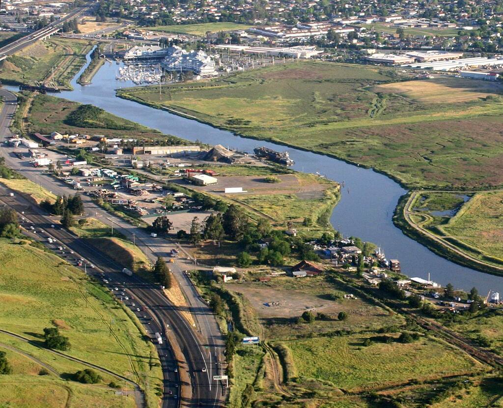 The site of a proposed Dutra asphalt plant along the Petaluma River south of the city. Terry Hankins/Argus-Courier File