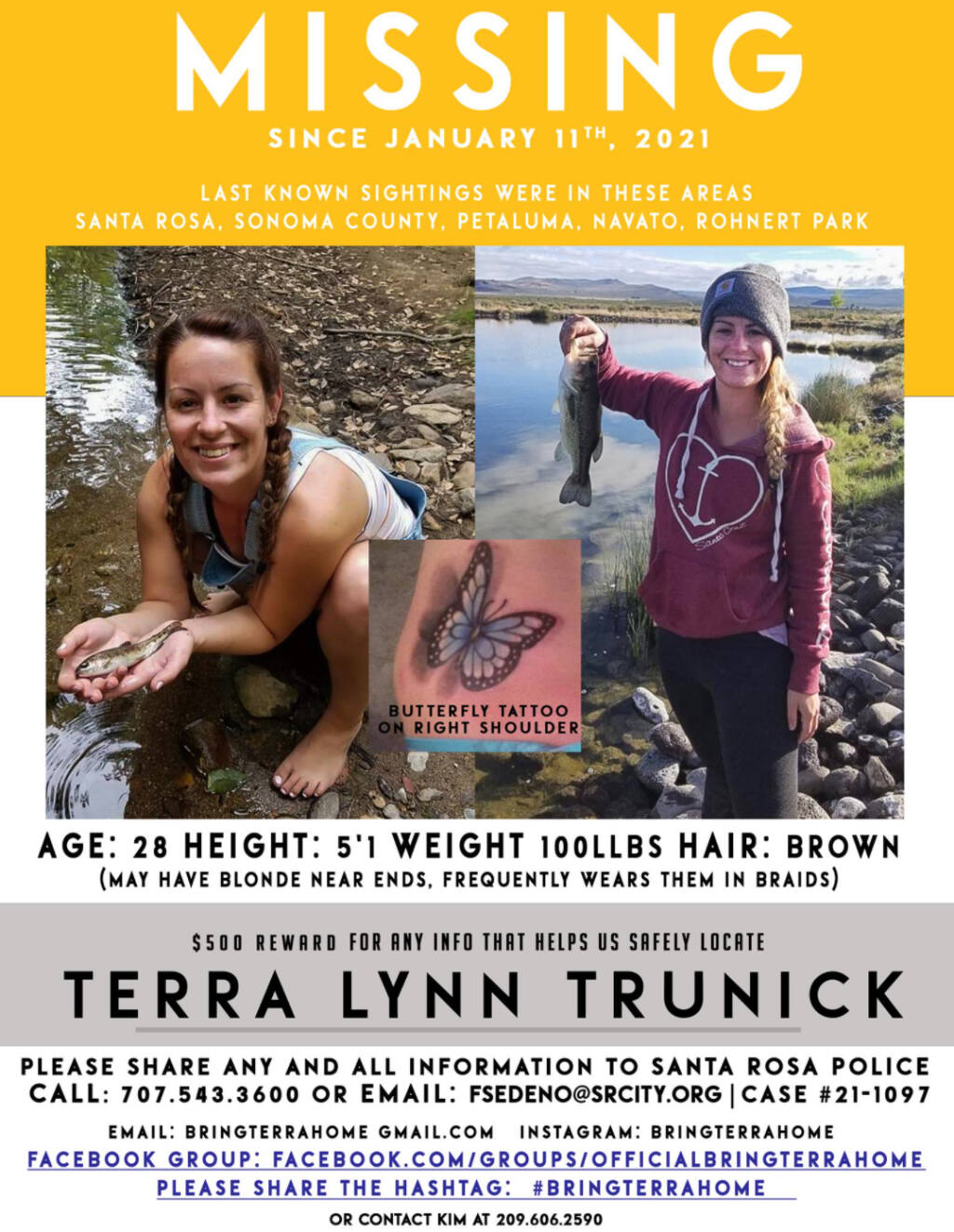 Terra Trunick, 28, is a Santa Rosa resident who has been missing for more than a month. (Official Bring Terra Home / Facebook)
