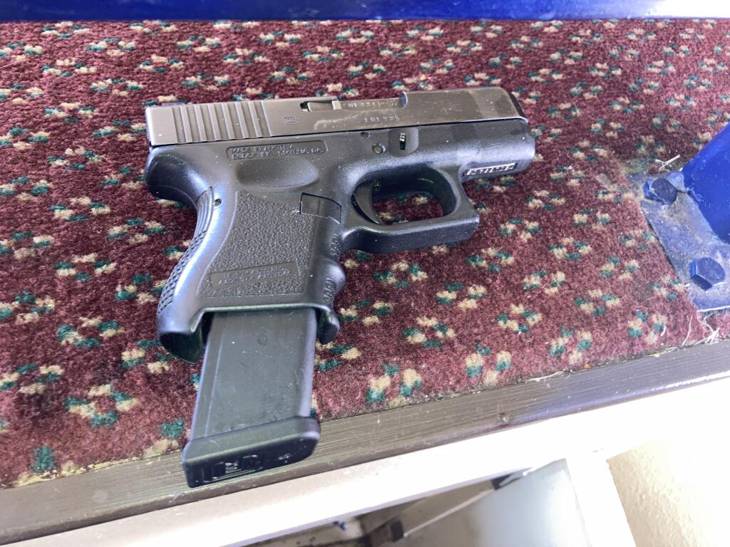 This image shows a gun Santa Rosa police confiscated during an arrest on Tuesday, Sept. 14, 2021. They arrested a suspect in a May 9 shooting that injured a Santa Rosa man. (Santa Rosa Police Department)