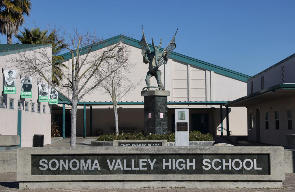 Sonoma Valley High School in Sonoma on Friday, February 11, 2022.  (Christopher Chung/ The Press Democrat)