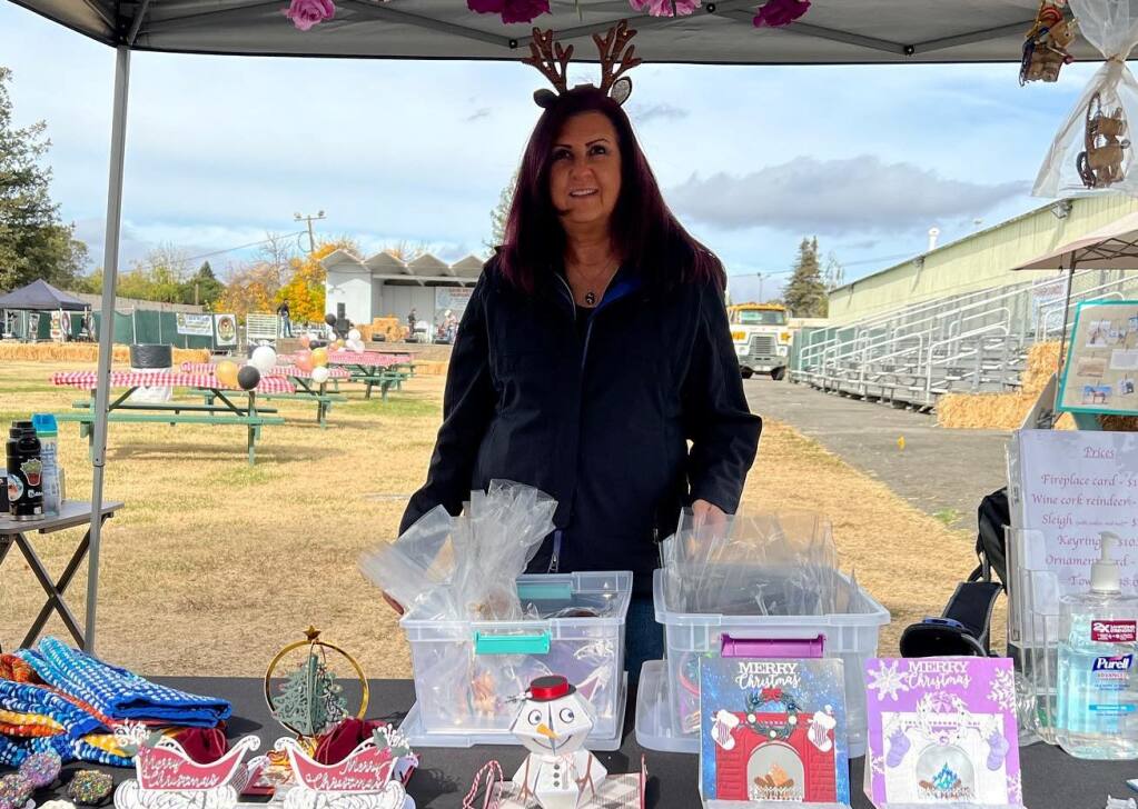 Annette Seletsky selling cards at last year’s Save the Fairgrounds event. (Courtesy of  Annette Seletzky)