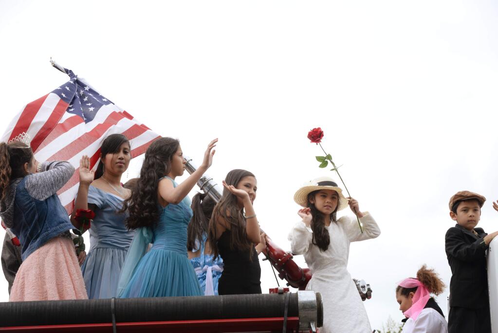 Members of the Julie Nation Academy during the 122nd annual Luther Burbank Rose Parade & Festival held in downtown Santa Rosa Saturday, May 21, 2016. (Photo: Erik Castro/for The Press Democrat)