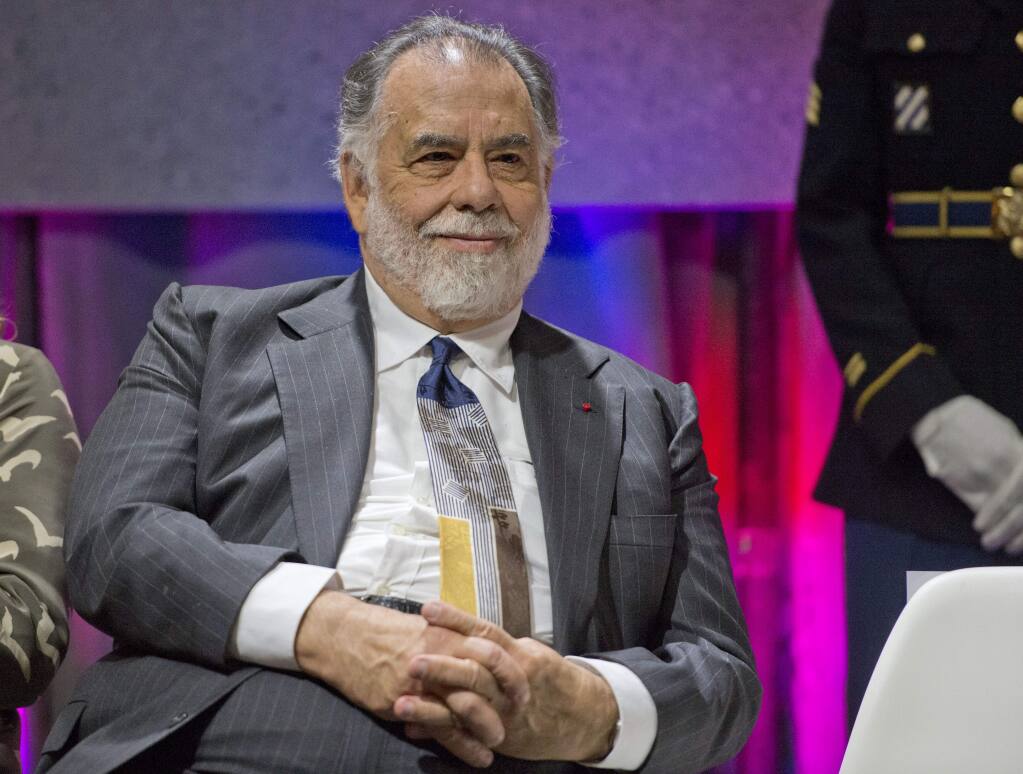 Movie director Francis Ford Coppola is introduced during the 8th Annual California Hall of Fame on Wednesday, Oct. 1, 2014 in Sacramento. (AP Photo/The Sacramento Bee, Hector Amezcua)