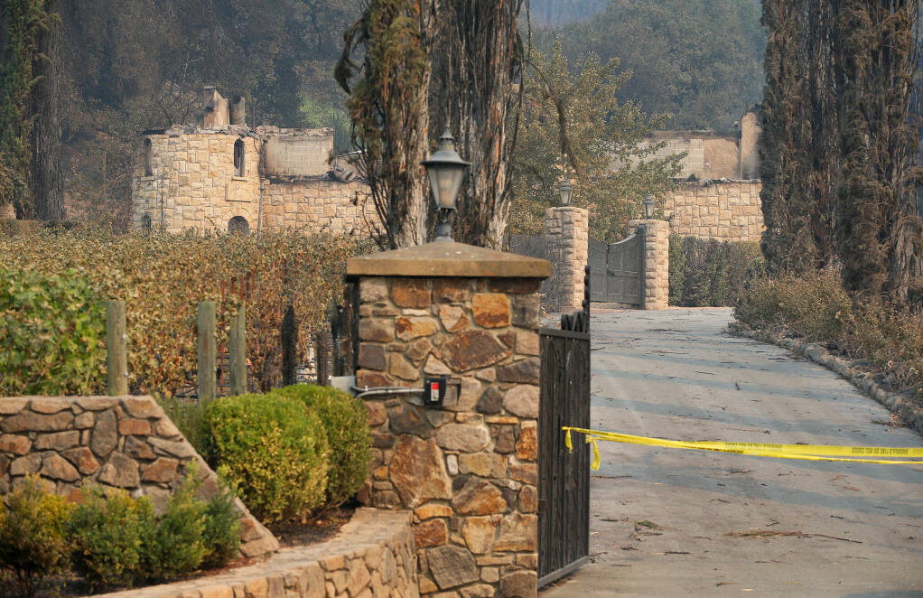 Chateau Boswell Winery was burned in the Glass fire near St. Helena.  (Christopher Chung/ The Press Democrat)