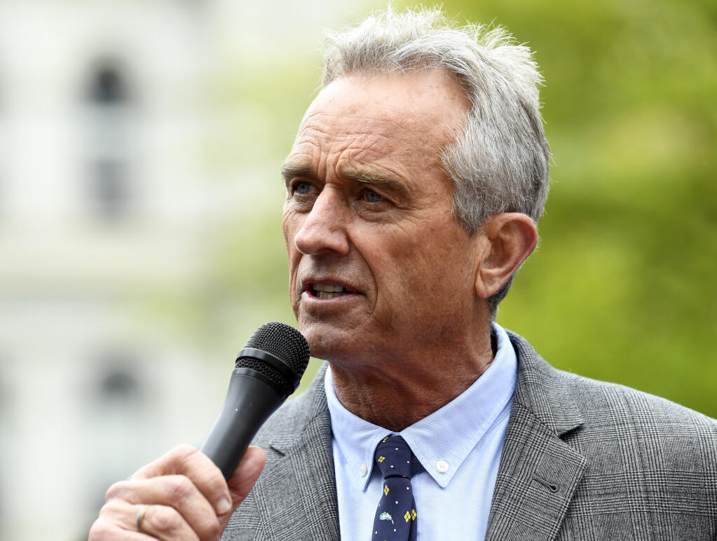 FILE - Attorney Robert F. Kennedy Jr. speaks at the New York State Capitol, May 14, 2019, in Albany, N.Y. Kennedy Jr., an anti-vaccine activist and scion of one of the country’s most famous political families, is running for president. Kennedy, a Democrat, filed a statement of candidacy Wednesday, April 6, 2023, with the Federal Election Commission. (AP Photo/Hans Pennink, File)