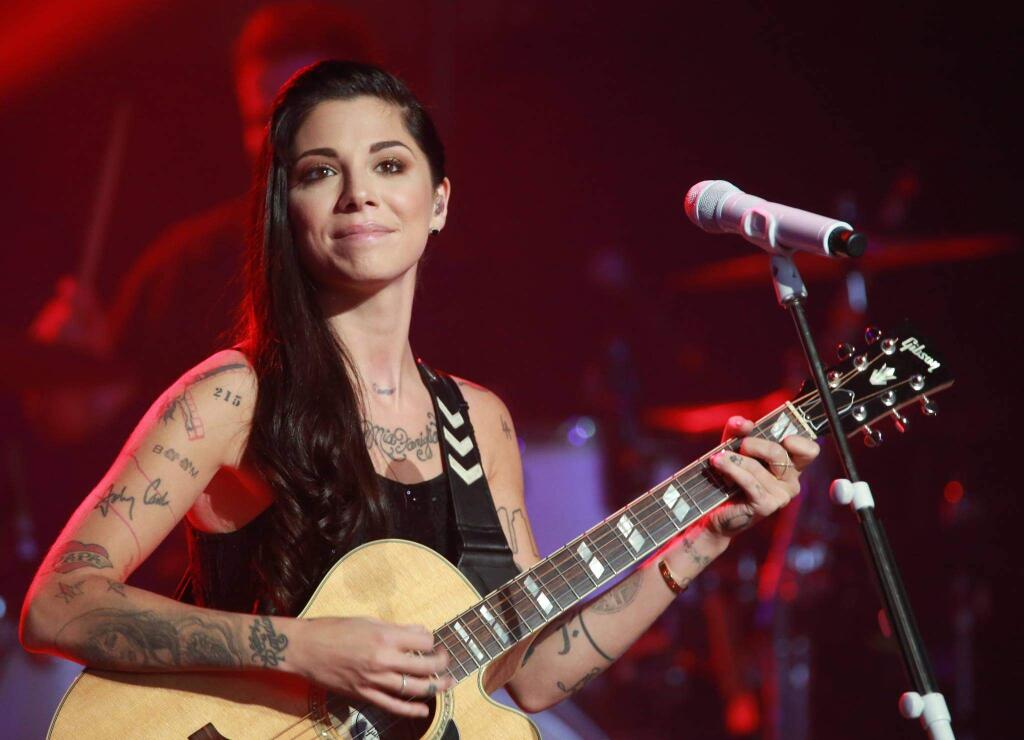 Christina Perri performs during Girls Night Out at the Green Music Center in Rohnert Park. The sold-out show featured Grammy winner Colbie Caillat, Platinum singer/songwriter Christina Perri and show opener (Fight Song) Rachael Platten. Sunday, Aug. 23, 2015. (photo by Will Bucquoy)