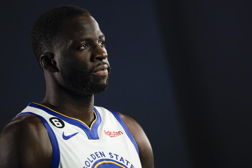 Warriors forward Draymond Green poses for a photograph during media day last month in San Francisco. (Godofredo A. Vásquez / ASSOCIATED PRESS)