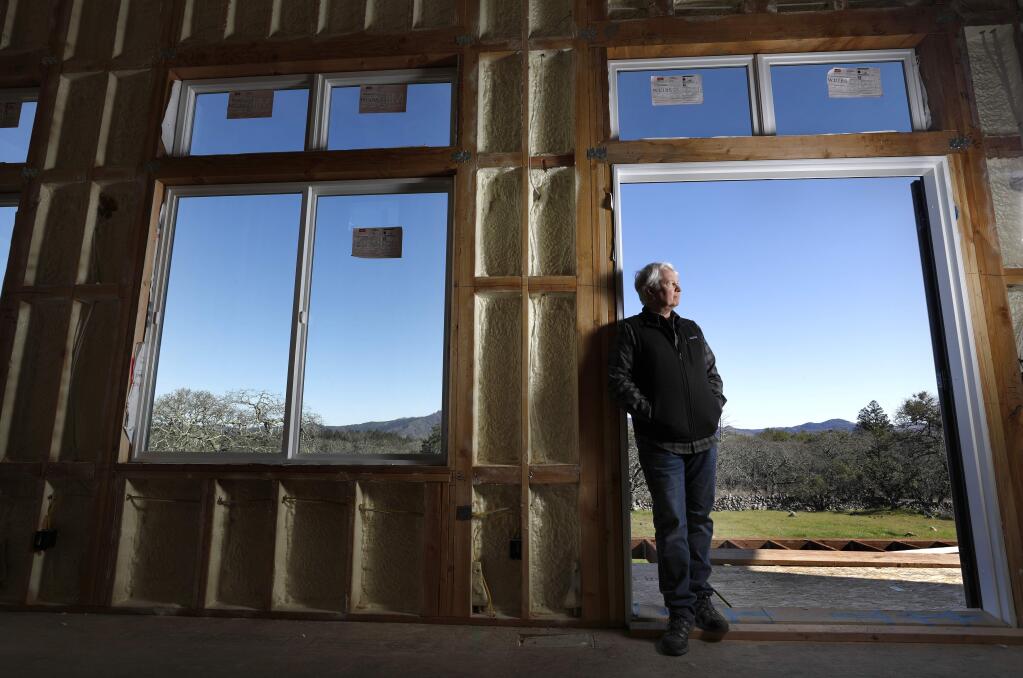 Pete Parkinson at his home under construction on Bennett Ridge Road on the southeastern outskirts of Santa Rosa on Tuesday, February 19, 2019. (BETH SCHLANKER/ The Press Democrat)