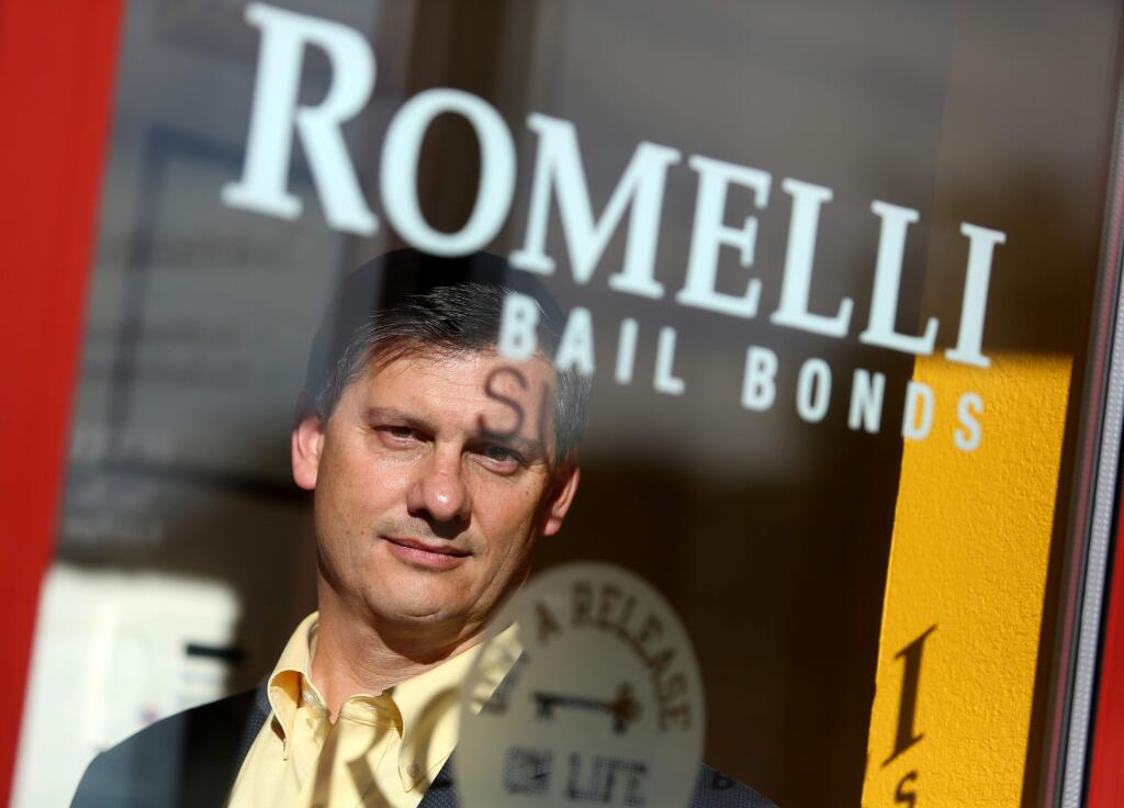 Dale Miller, president of Romelli Bail Bonds in Santa Rosa, on Friday, Oct. 24, 2014. (CRISTA JEREMIASON/ PD)