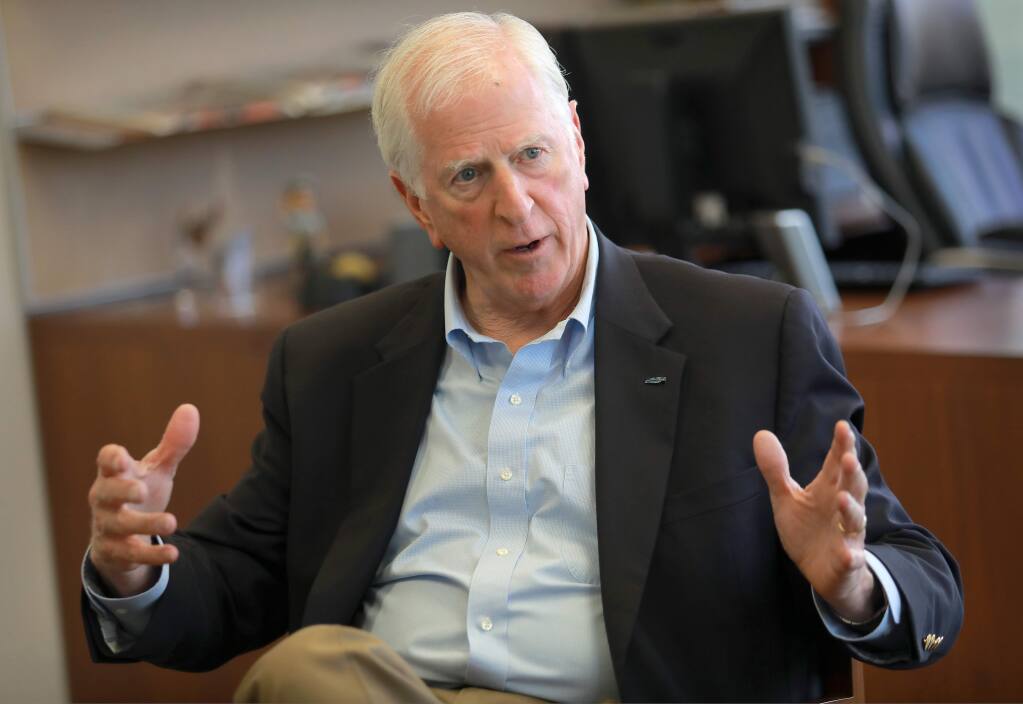 Rep. Mike Thompson spoke to the Press Democrat editorial board on Friday, May 4, 2018. (photo by John Burgess/The Press Democrat)