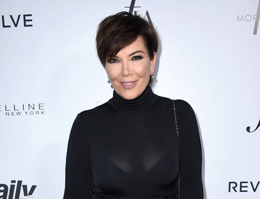 FILE - This March 20, 2016 file photo shows Kris Jenner at Daily Front Row's Fashion Los Angeles Awards in Los Angeles. Sheriff's officials say Jenner was involved in a traffic crash on Wednesday, Aug. 3, 2016, after a driver turned in front of her on a road in Calabasas, Calif. The Kardashian family matriarch and the other driver declined to be taken from the scene by ambulance for medical treatment. (Photo by Jordan Strauss/Invision/AP, File)